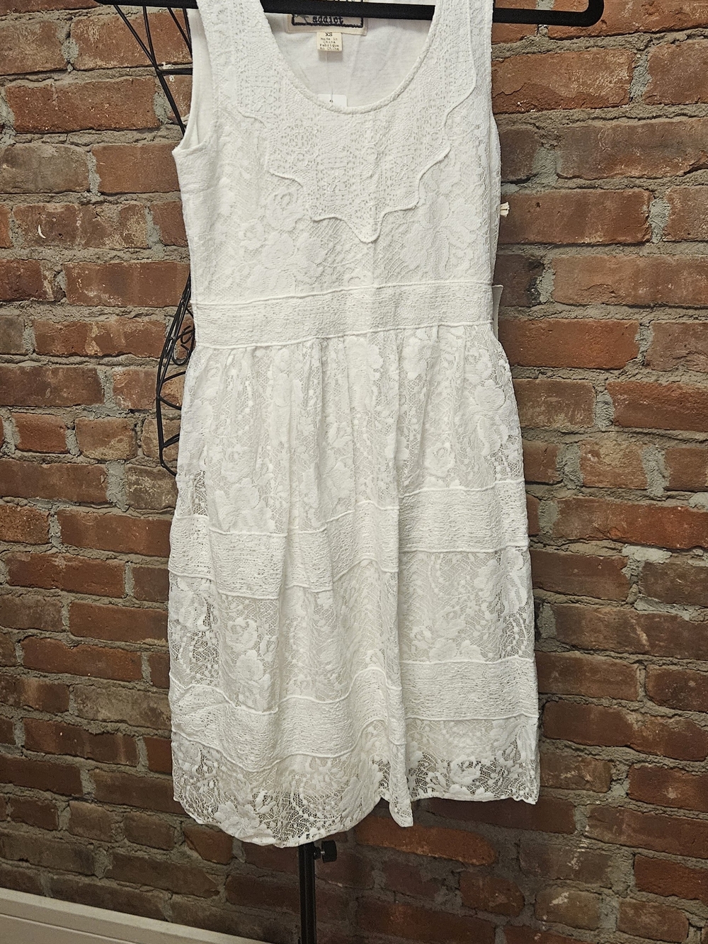 RPS Addict Sleeveless White Lace Midi Dress - Feminine A-Line Style